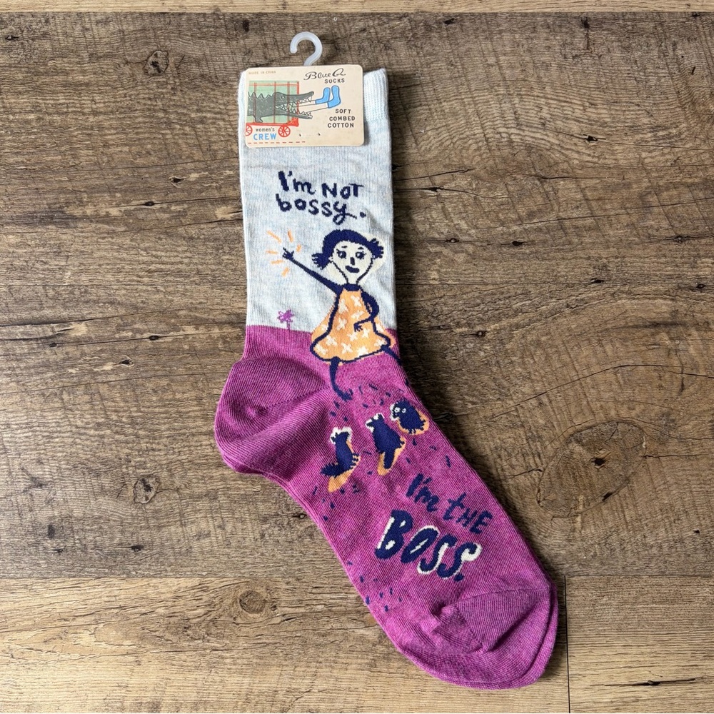 Blue Q Women's Size 5-10 ‘I'm Not Bossy, I am the Boss’ Crew Socks